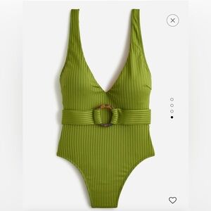 NWT- J Crew Wide belt ribbed one piece swimsuit